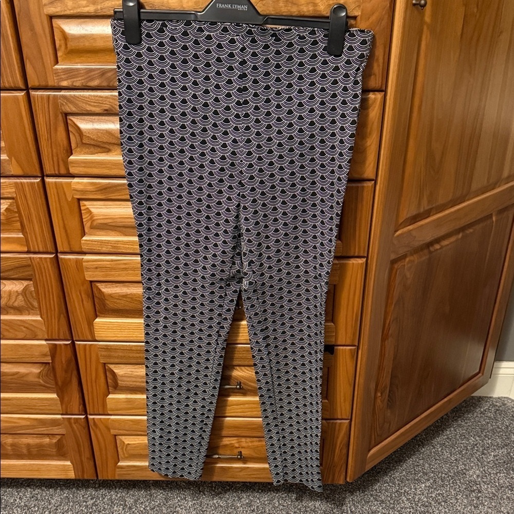 Michael Kors Women's Patterned Skinny Pants - Black and Gray